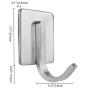 CHICHIC Adhesive Hooks Towel Robe Bathrobe Hook for Hanging SUS 304 Stainless Steel Brushed Nickel Heavy Duty Wall Hanger Storage Stick Coat Holder Bathroom Kitchen Home Office 4 Pack