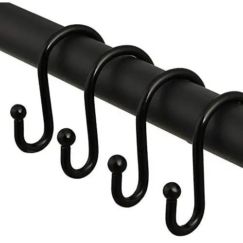 Metal Shower Curtain Hooks - Brushed Nickel,Set of 12 Rings,Shower Hooks for Curtain Shower Rings,Rust Resistant S Shaped Hooks Hangers for Shower Curtains, Kitchen Utensils, Clothing Metal Shower Curtain Hooks - Brushed Nickel,Set of 12 Rings,Shower Hooks for Curtain Shower Rings,Rust Resistant S Shaped Hooks Hangers for Shower Curtains, Kitchen Utensils, Clothing
