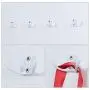 uxcell 4pcs Dual Wall Hooks Zinc Alloy Wall Mounted Scarf Coat Double Prong Robe Hooks Clothes Hanger Holder w Screws, White