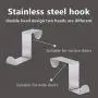 Over The Door Hook Organizer Rack Hanger with No Hole Drilling Required to Securely Hold Your Clothes Coat Towel Holder Stainless Steel Storage. for Bathroom，Kitchen,Bedroom,Shoe Cabinet (5pack)
