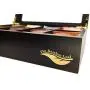 The Bamboo Leaf Tea Boxes Storage Organizer for Tea Collections, 8 Compartments w/Glass Window (Black)