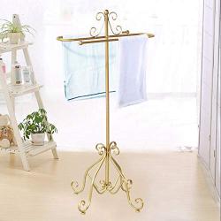 Free Standing Towel Rack for Bathroom, Metal Towel Holder Coat Rack for Living Room, Towel Bar Rack, Clothes Hanger and Accessories Stand, 33×33×98 cm,Gold