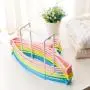 Storage Rack Practical Creative Plastic Clothes Hanger Storage Home Organizer Companion Rack for Home Kitchen - White