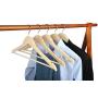 TOPIA HANGER Adult Unfinished/Natural Wood Clothes Hangers, Wooden Suit Coat Jacket Hangers - 360°Stronger Flexible Hook- Extra Smoothly Cut Notches- 18 Pack - CT10N