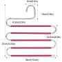 HuaQi S Shape Clothes Pants Hangers Non Slip Closet Storage Organizer Multi Space Saving Hanger for Pants Jeans Belt Tie Scarf Legging (6pcs Rose)