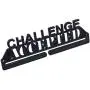 Challenge Accepted Running Marathon Sports Medal Display Rack Holder Hanger for Wall - Hang Your Race Medals