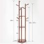 GX&XD Solid Wood Coat Rack, Premium Wooden Coat Rack Free Standing 9 Hooks Solid Rubber Wood Coat Hanger Holder Coats Hats Scarves Clothes Handbags-A 37x37x157cm(15x15x62inch)