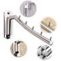 Adromy Folding Wall Mounted Clothes Hanger, Stainless Steel Clothes Holder Swing Arm Closet Drying Rack Clothing Hanging System Heavy Duty Closet Storage Organizer 2 Pack Adromy Folding Wall Mounted Clothes Hanger, Stainless Steel Clothes Holder Swing Arm Closet Drying Rack Clothing Hanging System Heavy Duty Closet Storage Organizer 2 Pack