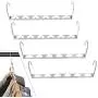 LEISIWEI Clothes Hangers Organizer Metal 6 Slots Multi-Functional Stainless Steel Closet Space Saving Hangers Set Organizers Updated Hook Design - 4 PCS