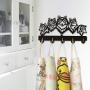 ANMY Wildlife Wolf Decorative Wooden Wall Hanger Wolf Family Clothes Wall Hooks Coat Rack Keys Holder Organizer Hook,Black