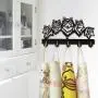 ANMY Wildlife Wolf Decorative Wooden Wall Hanger Wolf Family Clothes Wall Hooks Coat Rack Keys Holder Organizer Hook,Black