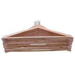 High-tech type 10 Pieces Solid and Rotating Metal Hook Wooden Hangers with Notches Non Slip Metal Hook for Clothes