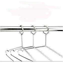 10pcs Anti-Theft Stainless Steel Clothes Hanger with Security Hook Metal Clothing Hanger for Hotel Used Closet Organizer