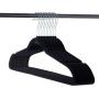 KIPB 20pcs Non-Slip Flocked Velvet Huggable Hangers Clothes Hangers Shirts Sweaters Dress Hanger Hook Drying Rack (Black)