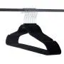 KIPB 20pcs Non-Slip Flocked Velvet Huggable Hangers Clothes Hangers Shirts Sweaters Dress Hanger Hook Drying Rack (Black)