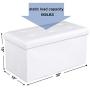 SONGMICS 30 Inches Faux Leather Folding Storage Ottoman Bench, Storage Chest Footrest Coffee Table Padded Seat, White ULSF106