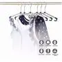 8 PCS Adjustable Multi-Functional Stainless Steel DIY Telescopic Clothes Hanger Wardrobe Hanger for Kids and Adults Decoration