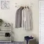 MyGift 24-Inch White Metal Wall-Mounted Garment Hanging Bar MyGift 24-Inch White Metal Wall-Mounted Garment Hanging Bar