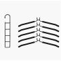 2pcs 5 in 1 Multi-Layer Clothes Hangers Space-Saving Multiple Non-Slip Hanger for Wardrobe Decoration