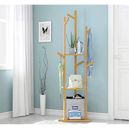 Tree Rack with 3 Shelves Coat Racks Free Standing with 9 Hooks for Hall Bedroom Hallway Corner Compact Clothes Hanger, Easy to Assemble 168CM Tree Rack with 3 Shelves Coat Racks Free Standing with 9 Hooks for Hall Bedroom Hallway Corner Compact Clothes Hanger, Easy to Assemble 168CM
