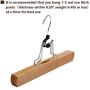 JS HANGER Natural Solid Wooden Collection Slack Hanger, Wood Skirt Hangers, Natural Polished, Set of 12