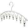 Laundry Drying Rack Clothes Hanger with 8 Clothespins 4.0mm for Drying Socks, Baby Clothes, Bras, Towel, Underwear, Hat, Scarf, Pants, Gloves, Anti Wind Hook