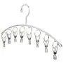 Laundry Drying Rack Clothes Hanger with 8 Clothespins 4.0mm for Drying Socks, Baby Clothes, Bras, Towel, Underwear, Hat, Scarf, Pants, Gloves, Anti Wind Hook