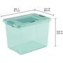 Sterilite 15057Y06 25 Qt, 24L Fresh Scent Box, Aqua Tent base with Aqua Chrome Lid & Teal Splash Latches, 6-Pack