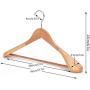 SunTrade Wide Shoulder Wooden Suit/Coat Hangers,Wood Coat Dress, Jacket, Heavy Clothes,Pant Hangers (Beige)