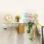 MOM Home Storage Rack,Office Stands Floating Shelves Wall Mounted Removable 5 Hooks Industrial Retro Wall Mount Coat Key Rack Coat Rack Hanger Space Saving Holders
