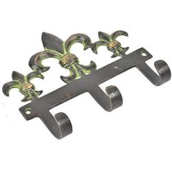 Indianshelf Handmade 1 Artistic Vintage Black Brass French Flower Bud Patina Key Hooks Holders/Wall Hooks for Towels