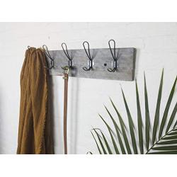 Vintage Rustic Coat Rack ?Authentic Barn Wood Hanger Rack for Towels, Clothes, Hats, Bags?Antique Door & Wall Mounted 5-Hook Rail for The Entryway, Bathroom, Bedroom, Kitchen, Mudroom