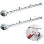 Xjyj Stainless Steel with Swing Arm Clothes Hanger 180 Degrees Folding Wall Mounted Rack Clothes Hook Clothing Hanging System Closet Storage Organizer Heavy Duty Drying Rack Hanger (2 Pack)