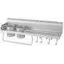 IRONWALLS Wall Mounted Pot Pan Rack Kitchen Storage Rack Chopsticks Forks Holder Knife Slots Hanger Hooks Duster Cloth Railing Wide Platform Aluminum