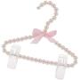 MagiDeal 5Pcs Luxury Clip Hanger Hanging for Kids Clothes Children Space Save Plastic Pearl Baby Pink