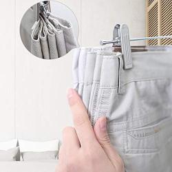 NORTHERN BROTHERS Pants Hangers with Clips, 50 Pcs Metal Skirt Hangers with Clips Trouser Bulk Clip Hangers for Pants