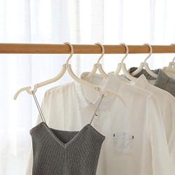 Foldable Portable Clothes Hangers, Non Slip Adult Kid Hangers Solid Color Plastic Travel Household-Beige 8-Pack