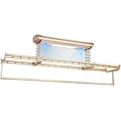 YHLZ Drying Rack, Wall Mounted Folding Clothes Hanger Drying Rack with Octagonal LED Panel Light, UV Disinfection Lamp, Safety Protection System