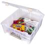 ArtBin 6990AB Super Satchel Compartment Boxes - Clear, Art and Craft Supplies Boxes with Removable Dividers, Secure Latches, Handles