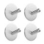 EMISK [4 Pack] Adhesive Towel Hooks, 304 Stainless Steel Robe Hook Hanger, Waterproof Wall Hooks Holder for Bathroom Kitchen and Bedroom