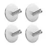 EMISK [4 Pack] Adhesive Towel Hooks, 304 Stainless Steel Robe Hook Hanger, Waterproof Wall Hooks Holder for Bathroom Kitchen and Bedroom