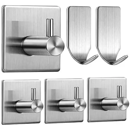 AYAYASTORY Towel Hooks for Bathrooms, Ultra Strong Wall Hooks for Hanging Coats, Waterproof Hat Rack for Wall, No Residue Stainless Steel Adhesive Hooks, Reusable Wall Hangers Over Door Hooks-6 Packs AYAYASTORY Towel Hooks for Bathrooms, Ultra Strong Wall Hooks for Hanging Coats, Waterproof Hat Rack for Wall, No Residue Stainless Steel Adhesive Hooks, Reusable Wall Hangers Over Door Hooks-6 Packs