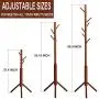 FILWH Premium Bamboo Coat Rack Tree with 8 Hooks, 3 Adjustable Sizes Free Standing Wooden Coat Rack, Super Easy Assembly Hallway, Entryway Coat Hanger Stand for Clothes, Suits FILWH Premium Bamboo Coat Rack Tree with 8 Hooks, 3 Adjustable Sizes Free Standing Wooden Coat Rack, Super Easy Assembly Hallway, Entryway Coat Hanger Stand for Clothes, Suits