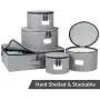 China Storage Set, Hard Shell and Stackable, for Dinnerware Storage and Transport, Protects Dishes Cups and Mugs, Felt Plate Dividers Included (Grey) China Storage Set, Hard Shell and Stackable, for Dinnerware Storage and Transport, Protects Dishes Cups and Mugs, Felt Plate Dividers Included (Grey)