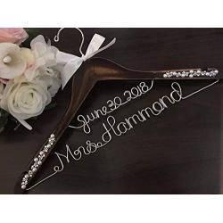Wedding Dress Hangers - FAST SHIPPING Personalize Bridal Hanger, Wedding Gown Hanger, Name hanger, 30+ Ribbon Color to Choose from.