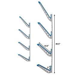 StoreYourBoard Beach Chair and Umbrella Wall Storage Rack, Metal Adjustable 4 Level Beach Gear Hanger