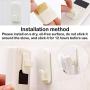 QVQQ Remote Control Holder Hook, 4 Set Wall Mount Storage Sticky White Plastic Hook with Strong Self Adhesive and Hanging Buckle, TV Air Conditioner Remote Control Keys Organizer Hanger