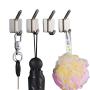 ON-FIX - Heavy Duty Adhesive Wall Hooks Stainless Steel Waterproof Hanger Hooks for Towel Clothes Keys - Bathroom Kitchen Storeroom - Pack of (4)