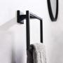 Hand Towel Ring 7.09", Angle Simple Stainless Steel Square Towel Holder, Bathroom Square Towel Ring, Shower Towel Holder, Kitchen Towel Hanger Wall Mount, Matte Black