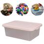 Wekiog Versatile Storage Organizer Plastic Bins with Lids, Pink, 14 Quart, Set of 2